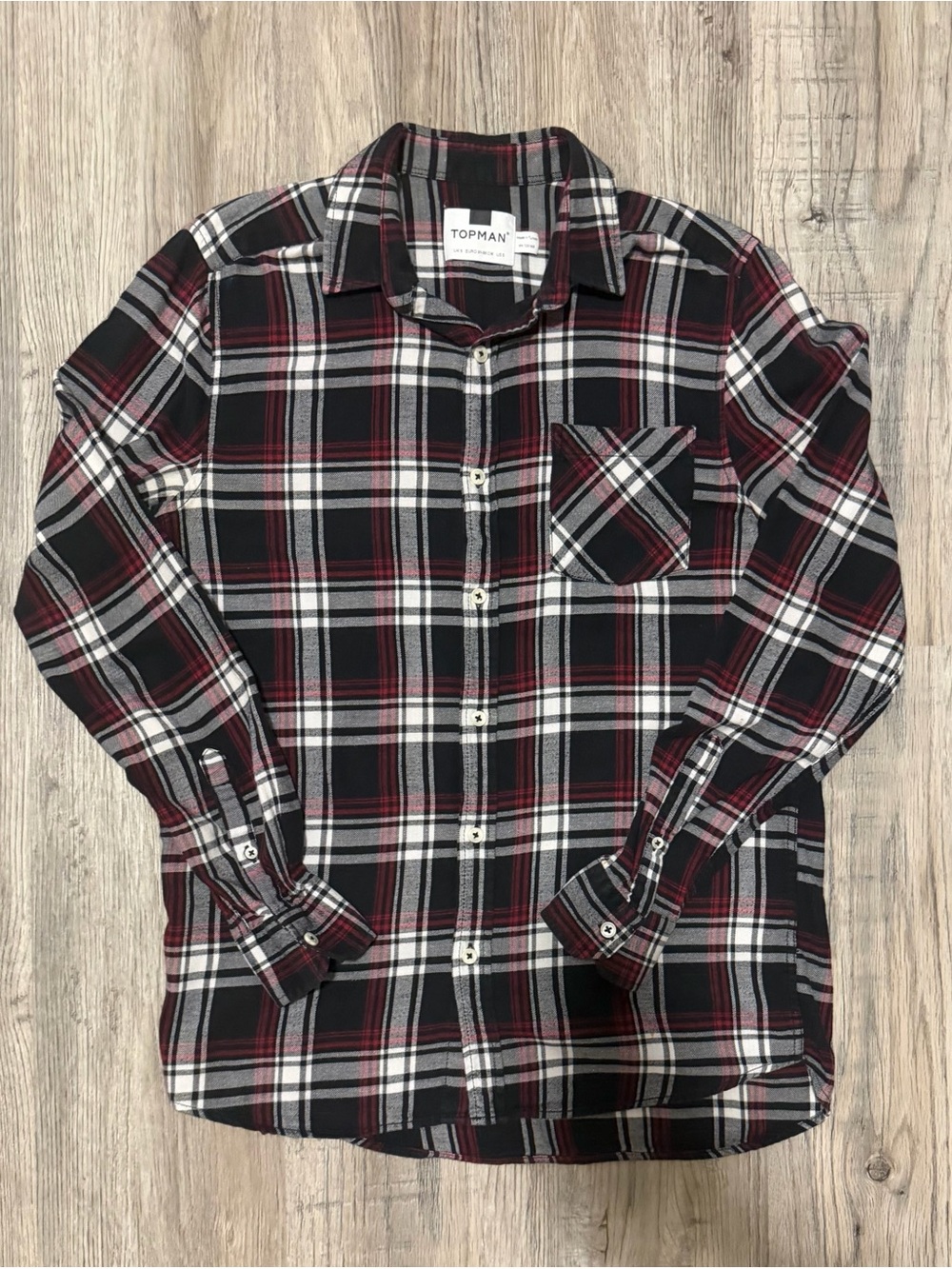 Topman Plaid Long-Sleeve Button-Up Shirt